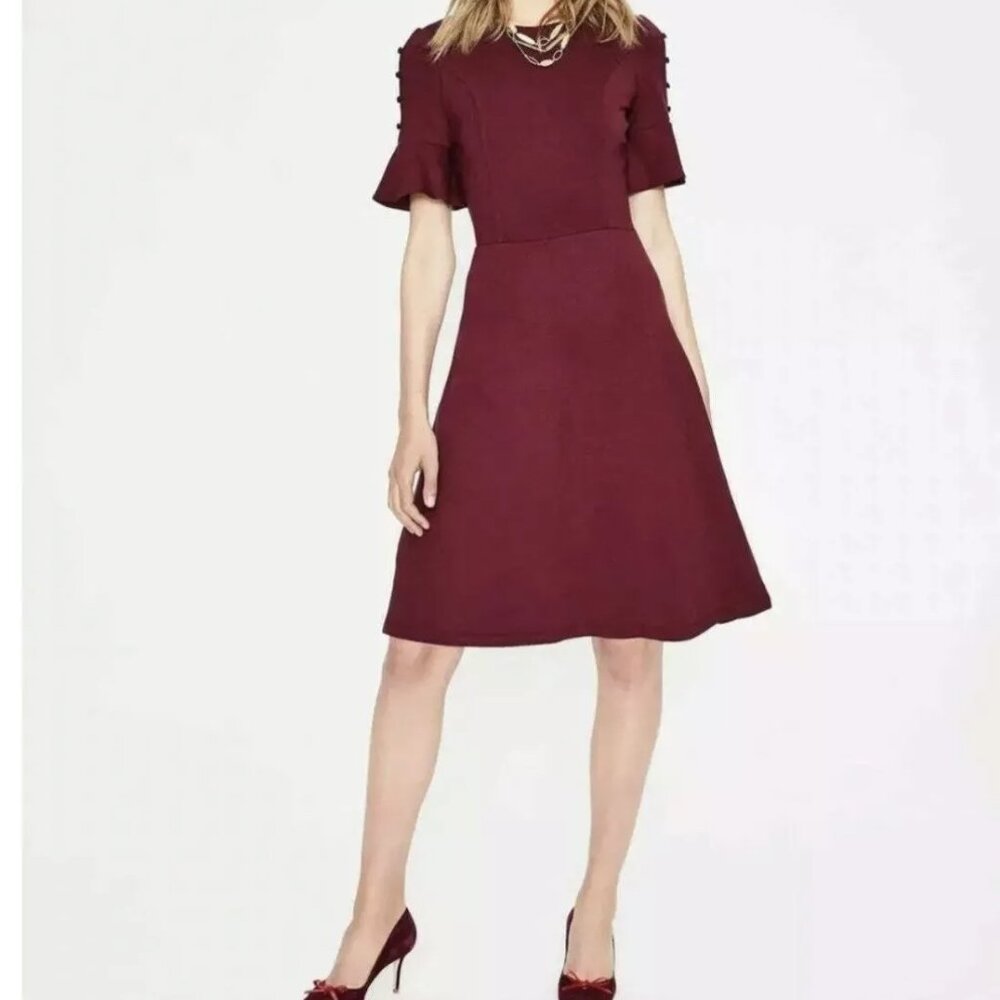 Boden Alexis Dress in Burgundy